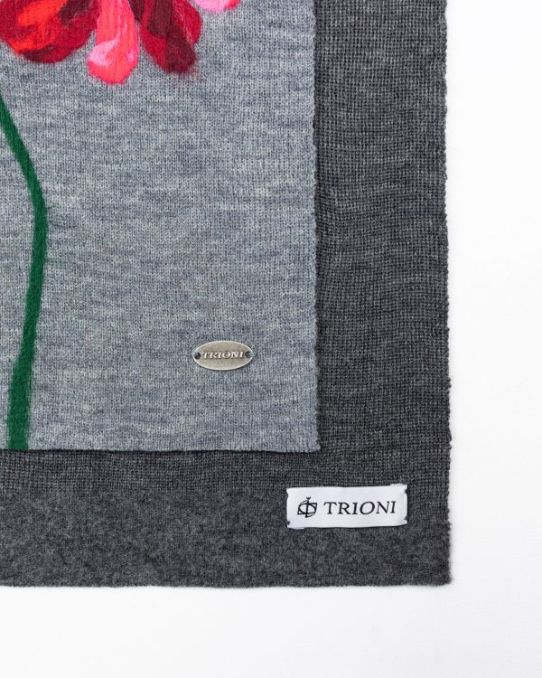 Wool Scarf with poppies