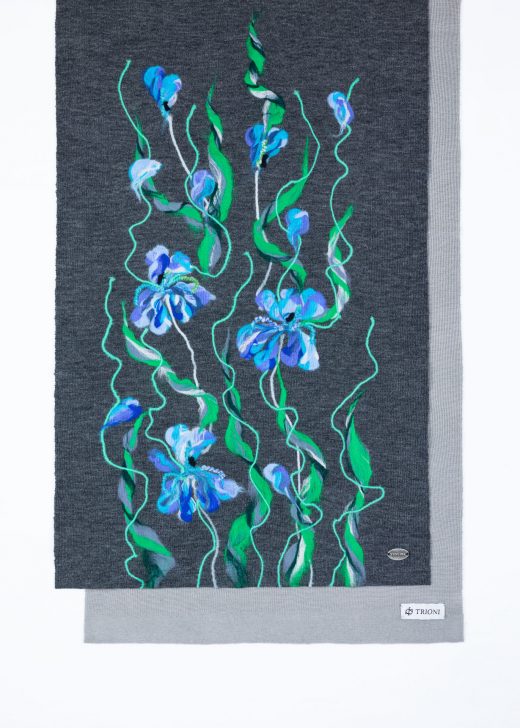 Wool Scarf with irises