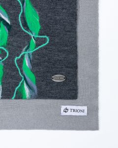 Photo Trioni Wool Scarf with blue irises II