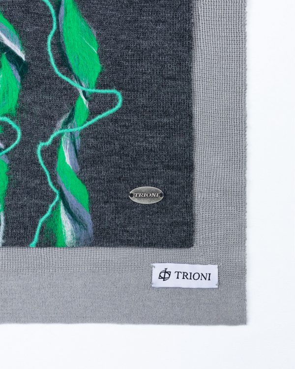 Wool Scarf with irises
