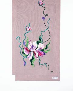 Photo Trioni Wool Scarf with red flower