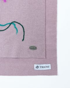 Photo Trioni Wool Scarf with red flower