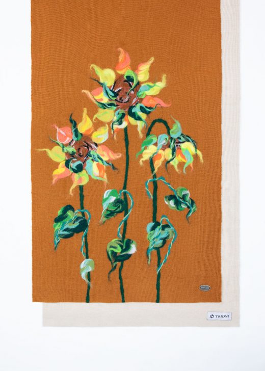 Wool Scarf with sunflowers