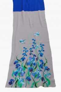 Photo Trioni Wool Scarf with blue irises