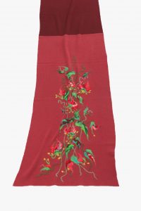 Photo Trioni Wool Scarf with pink flowers