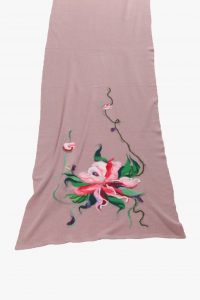 Photo Trioni Wool Scarf with red flower