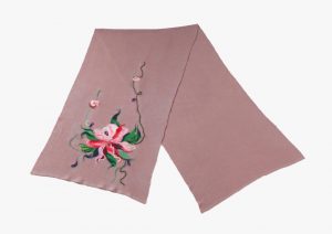 Photo Trioni Wool Scarf with red flower