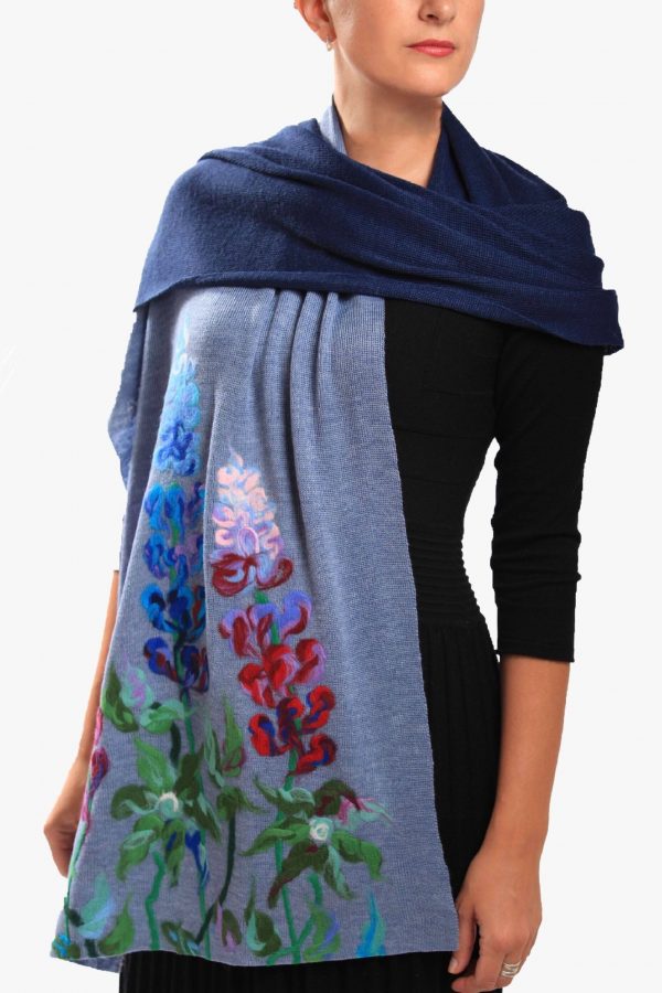 Wool Scarf with lupins