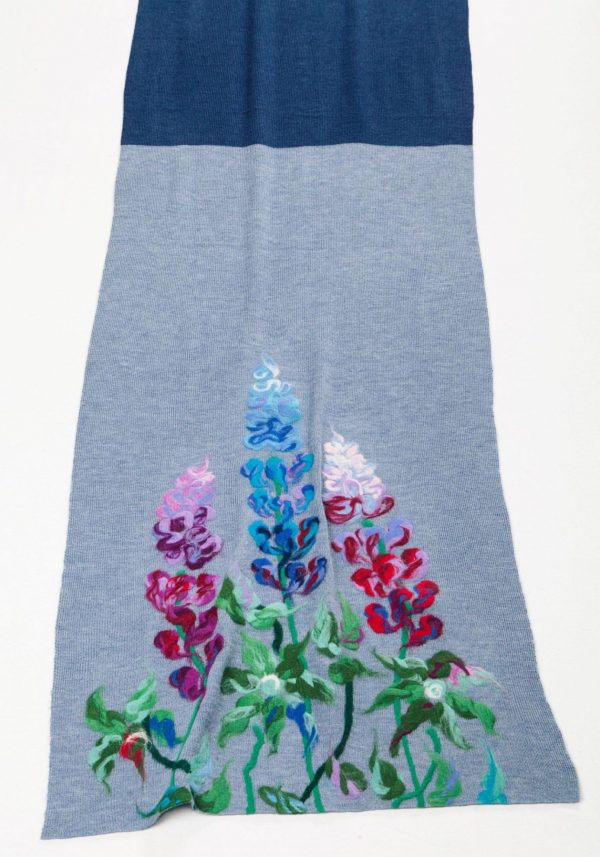 Wool Scarf with lupins