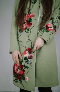 TRIONI Boutique photo wool coat in green