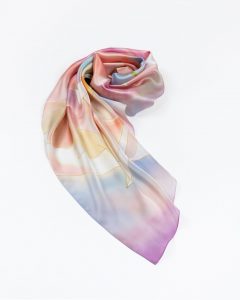 Photo Trioni Silk scarf with rose