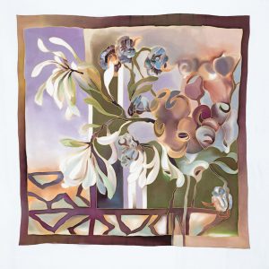 Photo Trioni Silk scarf with white flowers