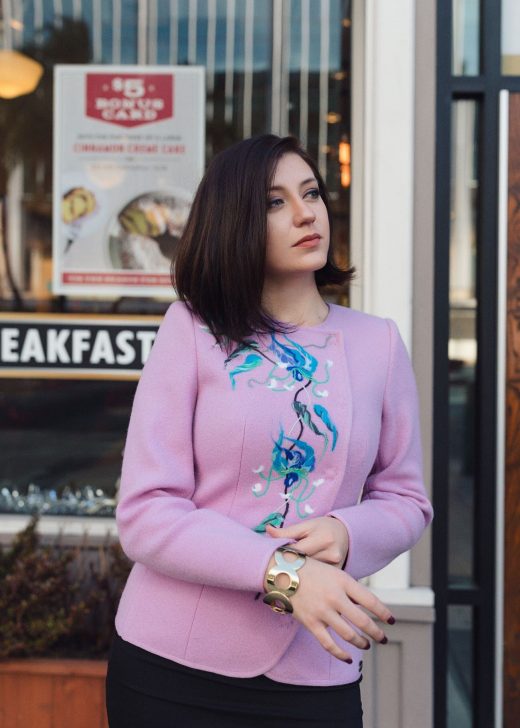 Jacket with blue flowers