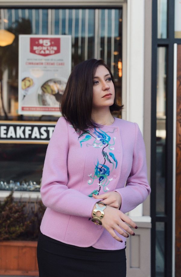 Jacket with blue flowers