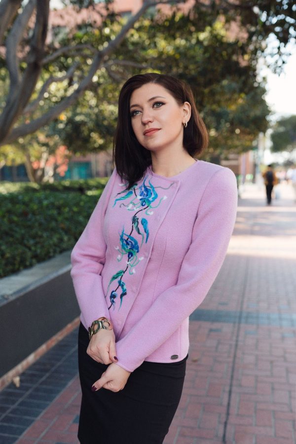 Jacket with blue flowers