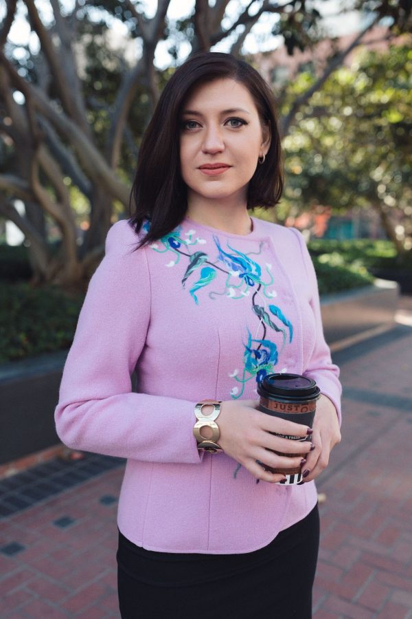 Jacket with blue flowers