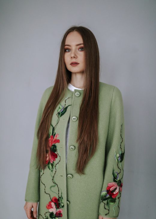 Wool coat in green