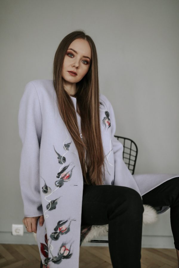 Wool coat in lavender