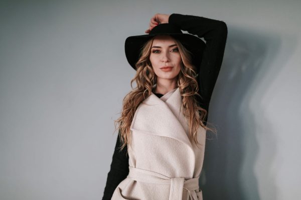 Long vest in beige