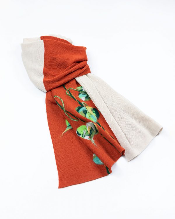 Wool Scarf with sunflowers