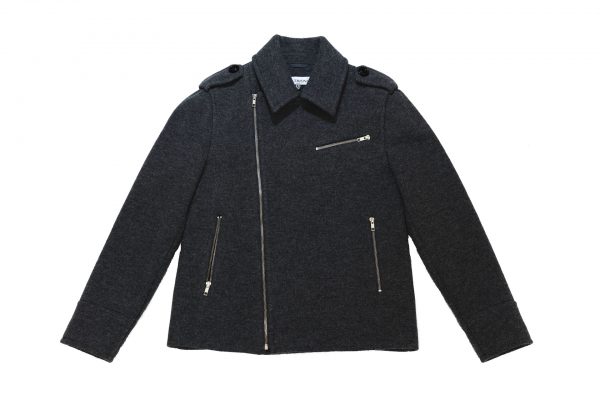 Men Biker Jacket in Dark Marengo