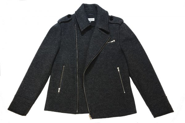 Men Biker Jacket in Dark Marengo