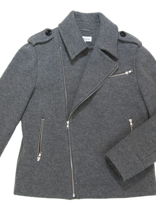 Men Biker Jacket in Light Marengo