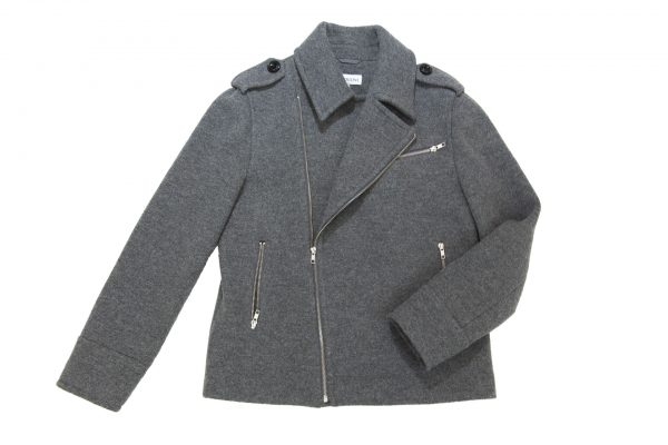 Men Biker Jacket in Light Marengo