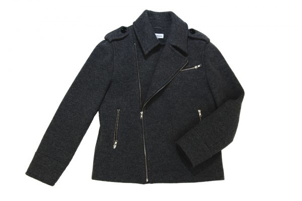 Men Biker Jacket in Dark Marengo